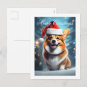 Corgi Santa Kerstmis Feestdagenkaart (Voorkant / Achterkant)
