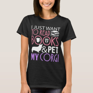 Corgi Schnauzer Reading Book Dog Read T-shirt
