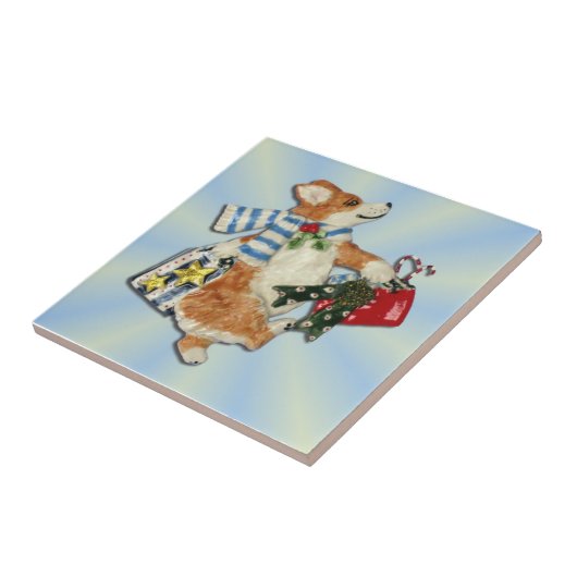 Corgi Shopper Tile Tegeltje (Zijkant)