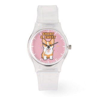 Corgi - Short and Sweet, Cute Dog Cartoon, Novelty Horloge