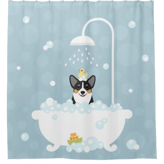Corgi Shower Curtain Douchegordijn (Voorkant)