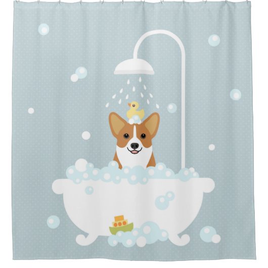 Corgi Shower Curtain Douchegordijn (Voorkant)