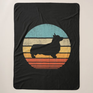 Corgi Silhouette 60s 70s Retro Sherpa Deken