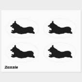 Corgi Silhouette - Hardlopen Ovale Sticker (Vel)