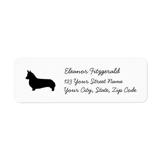 Corgi Silhouette Retouradres Labels - schattige ho (Voorkant)