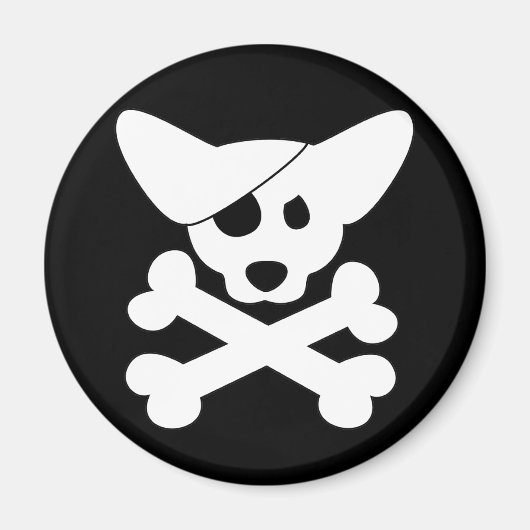 Corgi Skull & Crossbones Magnet (Devant)