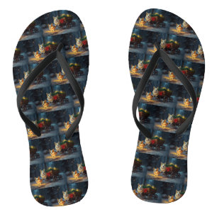 Corgi Sneeuw Arrenslee Kerst Decoratie Teenslippers
