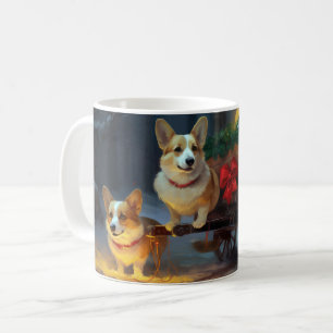 Corgi Sneeuw slee Kerst decoratie Koffiemok