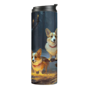 Corgi Sneeuw slee Kerst decoratie Thermosbeker