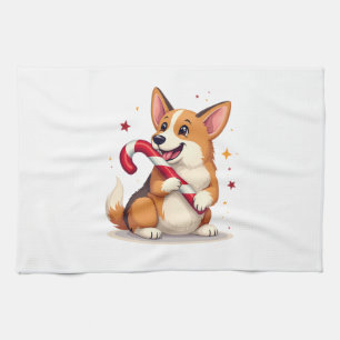 Corgi Snoepstok Vreugde Theedoek