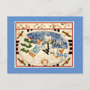 Corgi Snowman Briefkaart