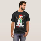 Corgi Snowman Funny Cute Dog mam T-shirt (Voorkant volledig)