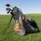 Corgi Snowy Sleigh Kerst Decor Golfhanddoek