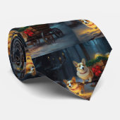 Corgi Snowy Sleigh Kerst Decor Stropdas (Opgerold)