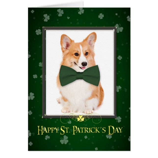 Corgi St. Patrick's Day Kaart (Voorkant)
