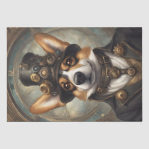Corgi Steampunk Dreams: een mechanische decoupage Tissuepapier