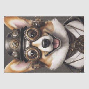 Corgi Steampunk Dreams: een mechanische decoupage Tissuepapier