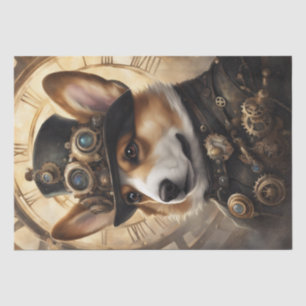 Corgi Steampunk Dreams: een mechanische decoupage Tissuepapier