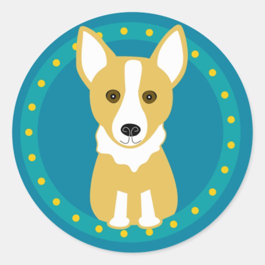 Corgi-Stickers Ronde Sticker (Voorkant)