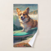 Corgi strand surfen schilderij bad handdoek (Handdoek)
