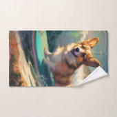 Corgi strand surfen schilderij bad handdoek (Handdoek)