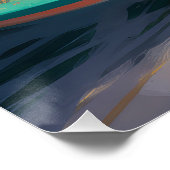 Corgi strand surfen schilderij perfect poster (Hoek)