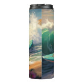 Corgi strand surfen schilderij thermosbeker (Achterkant)