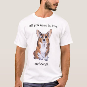 Corgi sumie en schilderij van waterverf t-shirt