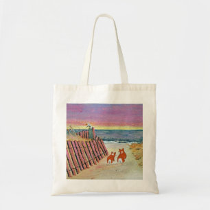 corgi sunset bag tote bag