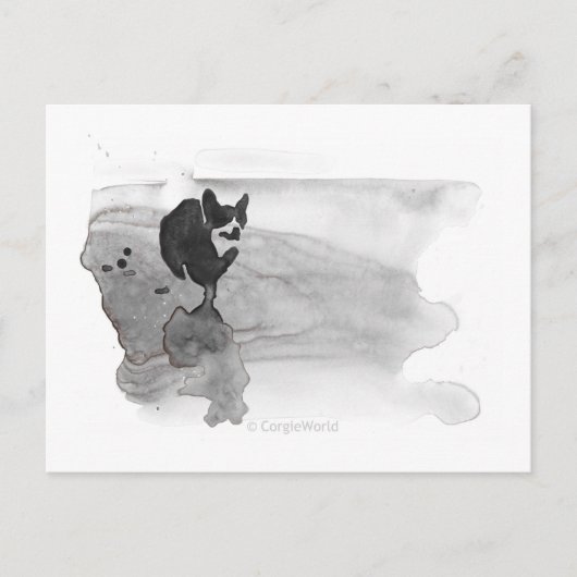 Corgi sur la carte postale de la plage (Devant)