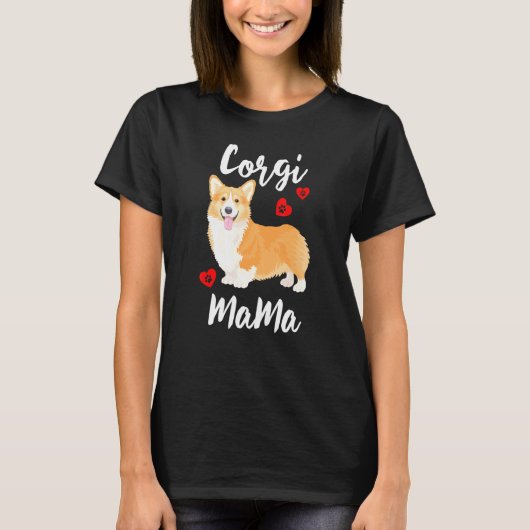 Corgi T-shirt Girls Women Puppy Mam Dog Design (Voorkant)