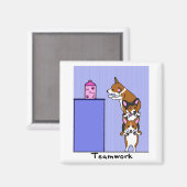 Corgi Teamwork Magnet Magneet (Voorkant / Achterkant)