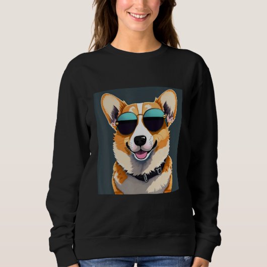 Corgi tees Corgi dog wearing sunglasses (Voorkant)
