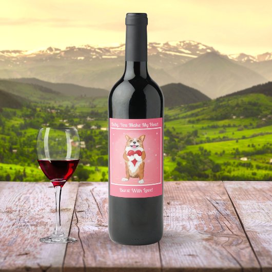 Corgi tenant un Étiquette cardiaque