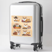 Corgi Thanksgiving  Sticker (Koffer)