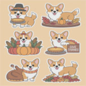 Corgi Thanksgiving  Sticker (Voorkant)