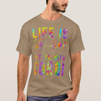 Corgi Tie Dye Heartbeat Hippie Dog Costume T-shirt
