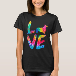 Corgi Tie Dye Liefde Hond Moeder Vader T-shirt