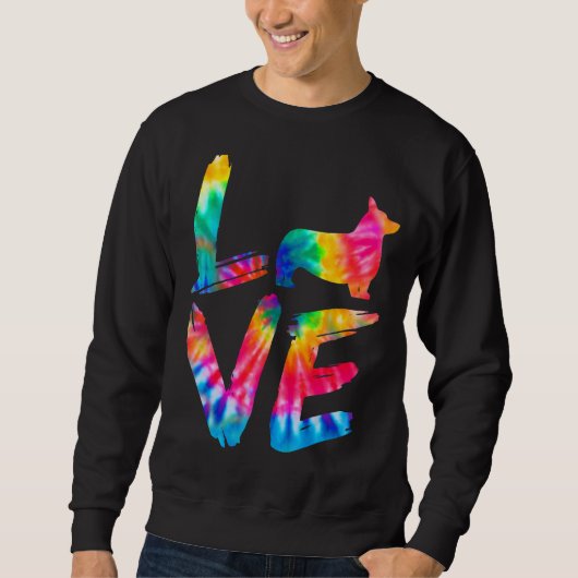 Corgi Tie Dye Love Dog Dad Trui (Voorkant)