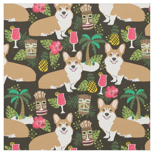 corgi tiki tropical stof (Close Up)