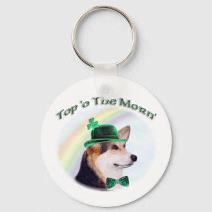 Corgi Top of the Morn'; Corgi St. Patrick's Day Sleutelhanger