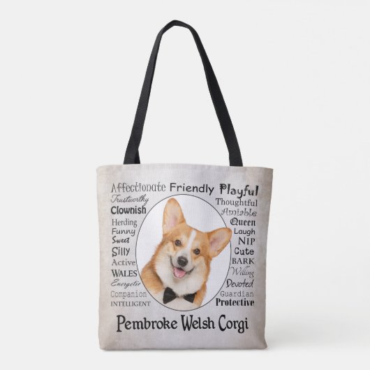Corgi Traits Canvas tas (Achterkant)