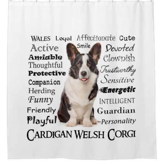 Corgi Traits Douchegordijn (Voorkant)