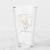 Corgi Traits Glass Tumbler (Achterkant)