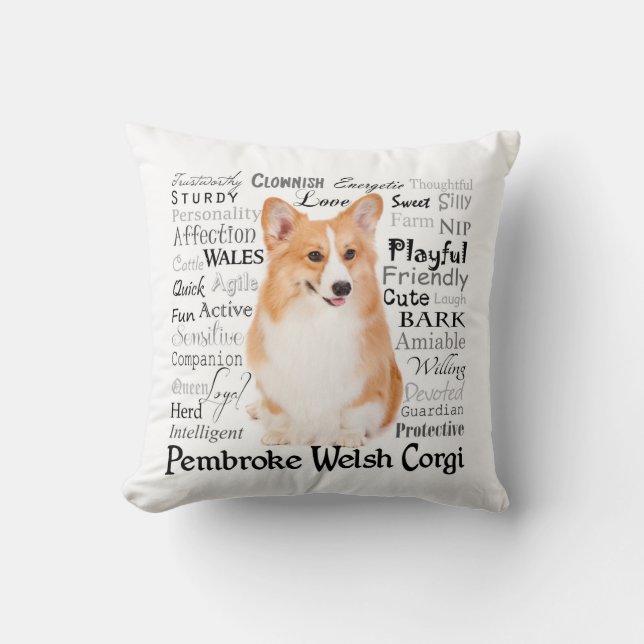 Corgi Traits Pillow Kussen (Voorkant)