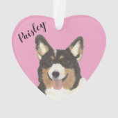 Corgi Tricolor noir rose personnalisé (dos)