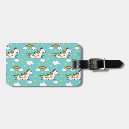 Corgi Unicorn Floatie Bagagelabel (Voorkant horizontaal)