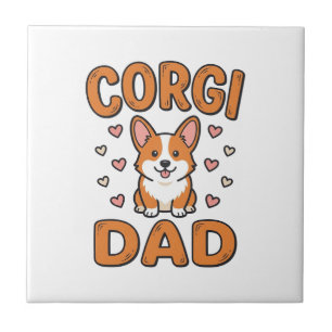 Corgi Vader Vintage Gravure Hond Liefhebber Shirt_ Tegeltje