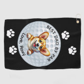 Corgi Vaderdag zwart wit Golfhanddoek (Horizontaal)