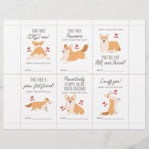 Corgi Valentijnkaarten voor kinderen Briefhoofd